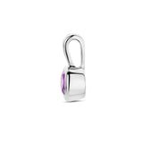 Geboortesteenhanger Juni - Amethist met Gerhodineerd Zilver - Formaat 5.5 x 11mm