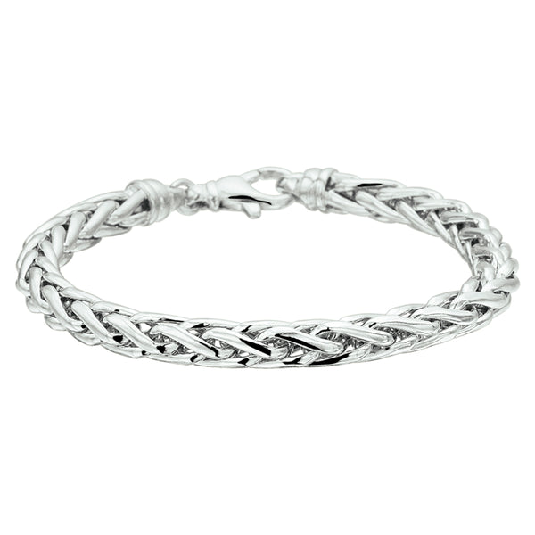 Damesarmband 6mm van Gerhodineerd Zilver, Vossestaart Schakels - Lengte 19cm