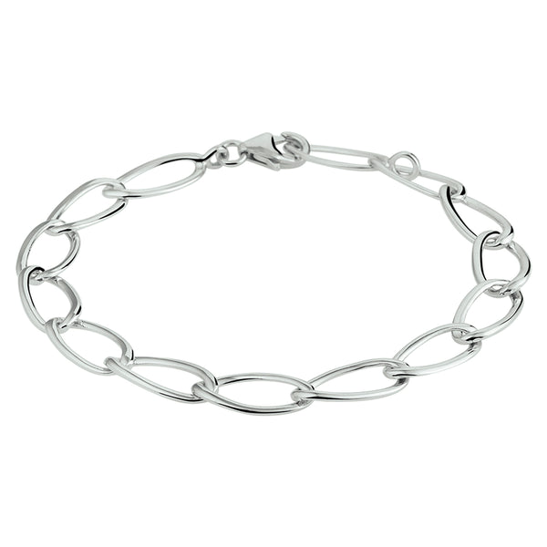 Armband 7,2 Mm 19,5 Cm Zilver Gerhodineerd