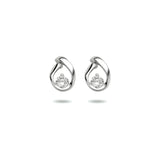 Oorknoppen van Gerhodineerd Zilver met Zirkonia - Formaat 7x10.5mm