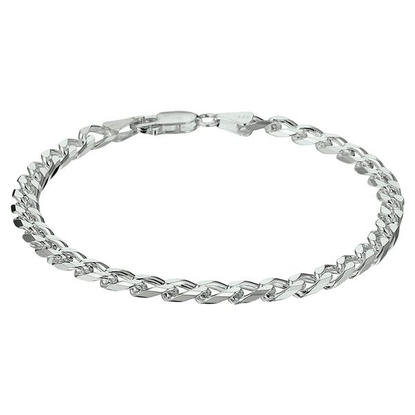 Herenarmband 5mm van 925 Zilver, Gourmet 6 zijdes geslepen - Lengte 20cm