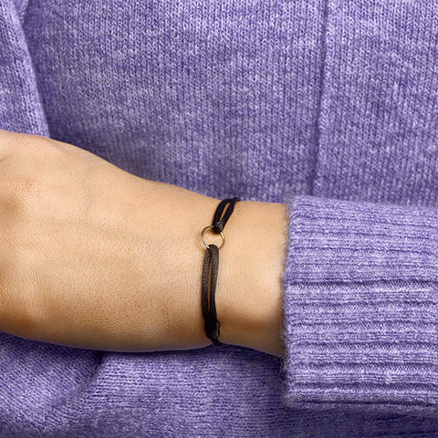 Damesarmband met 14 Karaat Geelgouden Element - Lengte 13+13cm