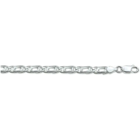 Herenarmband 5mm van 925 Zilver, Valkenoogschakel - Lengte 19cm