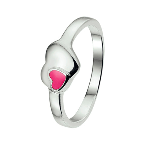 Ring Hart Zilver Wit