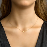 Damescollier van 14 Karaat Geelgoud, Ankerschakel 1.1mm met Harthanger - Lengte 42+2cm