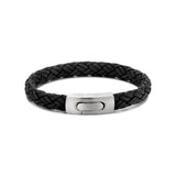 Herenarmband 8.6mm van Edelstaal en Leer - Lengte 22cm