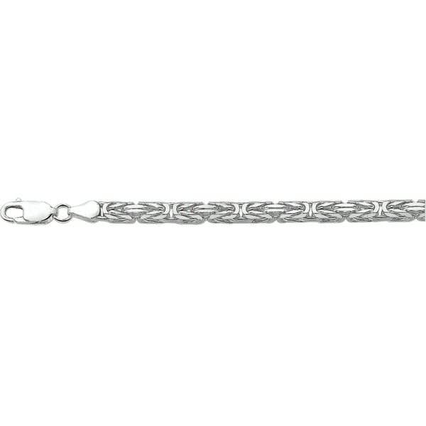 Herenarmband 4mm van 925 Zilver, Koningsschakel - Lente 20cm