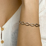 Dames Schakel Armband 10mm - Gerhodineerd Zilver - Lengte 19cm