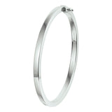 Damesarmband 4mm, Bangle van Gerhodineerd Zilver, Massieve, vlakke buis met scharnier - Diameter 68mm