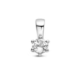 Hanger met Geboortesteen April | Wit Topaas met Gerhodineerd Zilver - Formaat 5 x 10 mm