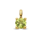 14 Karaat Geelgouden hanger met Peridot 0.55ct - formaat 5 x 9.5 mm