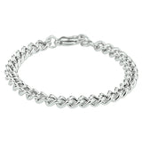 Damesarmband 7.1mm van Gerhodineerd Zilver, Gourmet schakel - Lengte 19+1cm