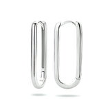 Paperclip klapoorringen van Gerhodineerd Zilver - Formaat 2 x 24 mm