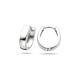 14 Karaat Witgouden Klapoorringen Diameter 12mm en Breedte 4mm