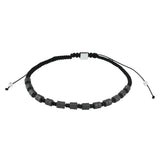 Herenkralenarmband 4mm met Zilver Gerhodineerd, Hematiet - Lengte 19+7cm