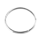 Damesarmband, Bangle van Gerhodineerd Zilver met Zirkonia - Formaat 9.5x61mm