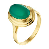 Ring Groen Agaat Goud (Geelgoud)