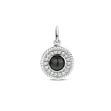 Ronde hanger 12 mm van Gerhodineerd Zilver met Onyx