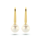 14 Karaat Geelgouden oorhangers met Parel 7mm - Brisur Haak