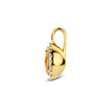 Geelgouden hanger met Citrien 0.50ct en Diamant 0.08ct - 14Krt. Goud - formaat 7.5 x 13 mm