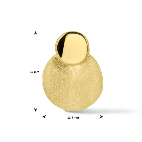 Ronde hanger van 14 Karaat Geelgoud (deels) Gescratcht - Formaat 11.5 x 15 mm