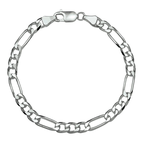 Herenarmband van 925 Zilver, Figaro schakel 5mm - Lengte 20cm