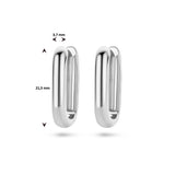 Paperclip klapoorringen van Gerhodineerd Zilver - Formaat 3.7 x 21.5 mm