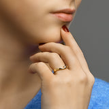 Ring Zirkonia Goud (Bicolor Goud Geel/Wit)