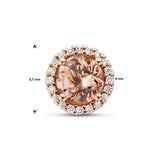 Hanger Morganiet 0.85ct En Diamant 0.09ct H Si Halo Goud (Roségoud)