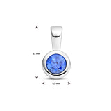 Hanger met Synthetische Geboortesteen December | Tanzaniet met Gerhodineerd Zilver - Formaat 5.5 x 11mm