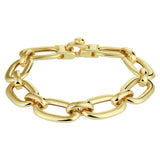 Damesarmband 12mm van 14 Karaat Geelgoud, Fantasie Schakel - Lengte 17+2cm