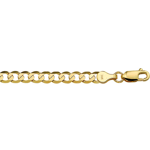 Herencollier van 14 Karaat Geelgoud, Gourmet schakel geslepen 4.8mm - Lengte 50cm