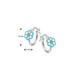 Kinderoorringen Bloem Zilver Wit