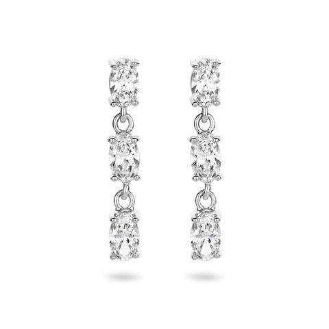 Oorhangers van Gerhodineerd Zilver met Zirkonia - Formaat 3x20.3mm