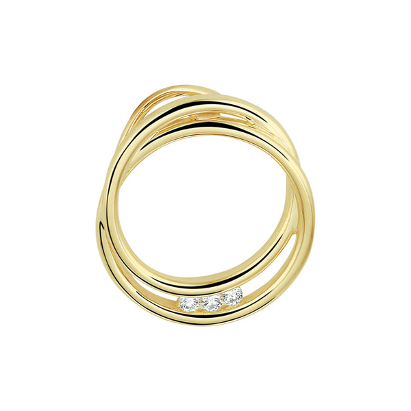 Ronde Hanger met Diamant 0.06ct - 14 Karaat Geelgoud - Formaat 17.5 x 19 mm