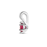 Geboortesteen Juli van Gerhodineerd Zilver met Robijn - Formaat 5 x 10mm