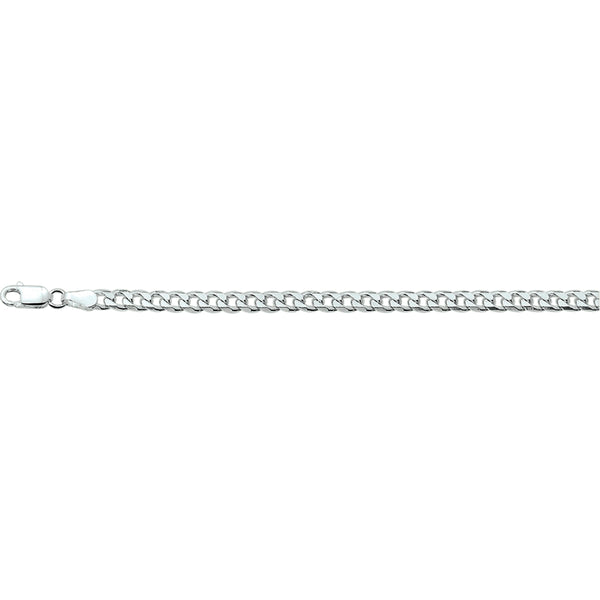 Herenarmband 4mm van 925 Zilver, Gourmet 6 zijdes geslepen - Lengte 20cm