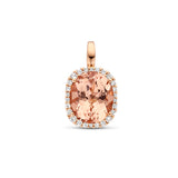 Hanger Morganiet 4.75ct en Diamant 0.25ct 14 Karaat Roségoud