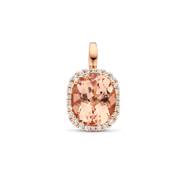 Hanger Morganiet 4.75ct en Diamant 0.25ct 14 Karaat Roségoud