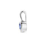 Hanger met Synthetische Geboortesteen December | Tanzaniet met Gerhodineerd Zilver - Formaat 5.5 x 11mm