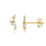 14 Karaat Geelgouden Oorknoppen met Zirkonia - Formaat 3.5x7.5mm