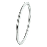 Damesarmband 4mm, Bangle van Gerhodineerd Zilver, Ronde buis met scharnier - Diameter 60mm