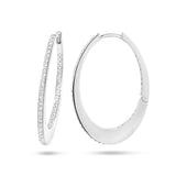 Klapoorringen met Diamant 0.42ct (2x 0.21ct) van 14 Karaat Witgoud