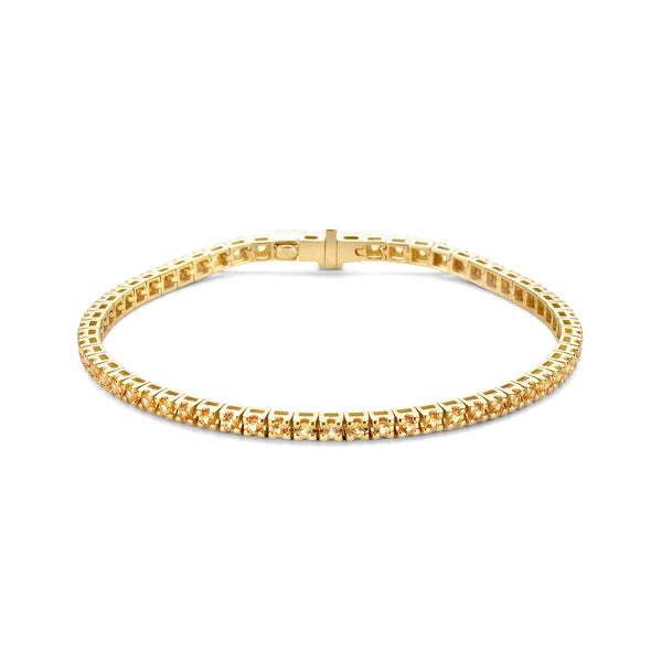 Dames Tennisarmband 3mm van 14 Karaat Geelgoud met Saffier 1.786ct - Lengte 18cm