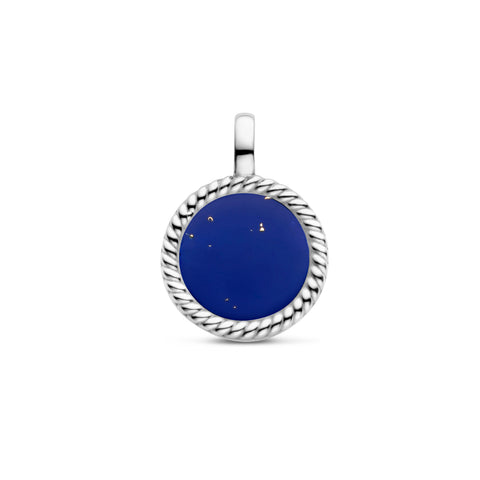 Ronde hanger 16.5 mm van Edelstaal met Synthetische Lapis