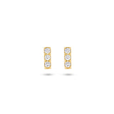 14 Karaat Geelgouden Oorknoppen met Zirkonia - Formaat 1.5x4.5mm