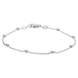 Damesarmband 1mm van Gerhodineerd Zilver, Bolletjes 2.5mm - Lengte 17+2cm