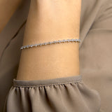 Dames Tennisarmband van Gerhodineerd Zilver met Zirkonia 3mm - Lengte 18cm