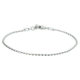 Damesarmband 1.5mm van Gerhodineerd Zilver, Bolletjes als Schakels - Lengte 17+2cm