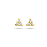 Oorknoppen met Diamant 0.05ct (2x 0.025ct) van 14 Karaat Geelgoud - Formaat 4x3.5mm